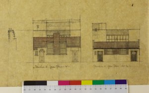 Studio di Harold Squire: elevazioni, elevazione alternativa a Glebe Place da Charles Rennie Mackintosh