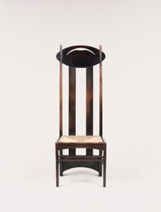 Sedia con schienale alto per le Argyle Street Tea Rooms, Glasgow da Charles Rennie Mackintosh