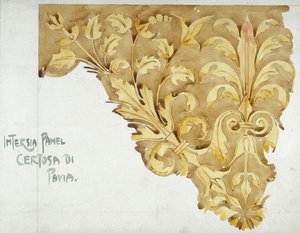 Pannello di intarsio, Certosa di Pavia, 1891 da Charles Rennie Mackintosh