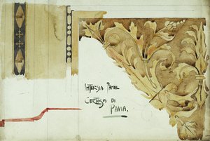 Pannello di intarsio, Certosa di Pavia, 1891 da Charles Rennie Mackintosh