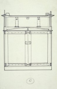 Disegno a linee di mobili (un armadio), c.1910 da Charles Rennie Mackintosh