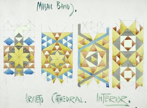 Fasce a Mosaico, Interno del Duomo di Orvieto, 1891 da Charles Rennie Mackintosh