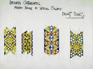 Cattedrale di Orvieto, Bande di Mosaico nella Colonna a Spirale, Porta Anteriore, 1891 da Charles Rennie Mackintosh