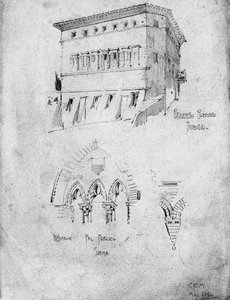 Palazzo Pollini e Finestra nel Palazzo Pubblico, Siena, 1891 da Charles Rennie Mackintosh