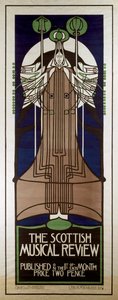 Poster pubblicitario della Scottish Musical Review da Charles Rennie Mackintosh