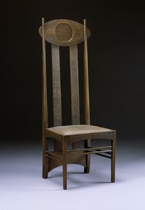 Sedia a schienale alto rara e importante, c.1898-99 da Charles Rennie Mackintosh