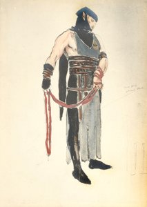 Costume per il servitore della regina in Le Mort de Tintagiles, 1912 da Charles Ricketts
