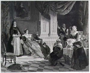 Sancho e la Duchessa (incisione) da Charles Robert (after) Leslie