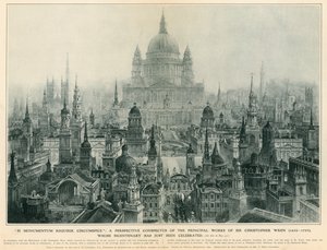 Una prospettiva dei principali lavori di Sir Christopher Wren da Charles Robert Cockerell