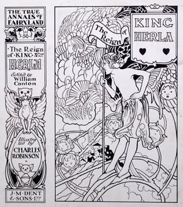 Illustrazione di copertina per Le vere cronache di Fairyland, Il regno di re Herla, a cura di William Canton, pubblicato nel 1900
