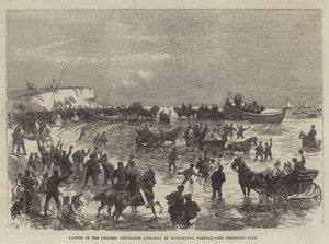 Lancio della scialuppa di salvataggio dei licenziatari a Hunstanton, Norfolk da Sir John Charles Robinson