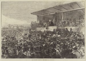 Mr Gladstone che si rivolge al raduno a Blackheath