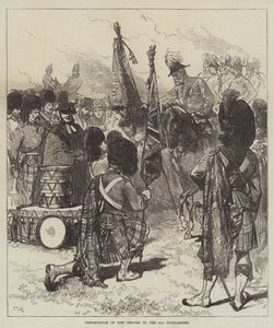 Presentazione di nuovi colori ai 42nd Highlanders da Sir John Charles Robinson