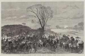 La gara di canottaggio tra Oxford e Cambridge, dalle Sandhills, di fronte a Chiswick da Sir John Charles Robinson
