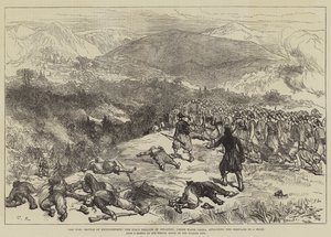 La Guerra, Battaglia di Kniejesevacz, la Prima Brigata di Fanteria, sotto Hafiz Pasha, attacca i Serbi in un Bosco