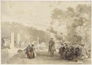 Carrozza del Principe che percorre il viale di Huis ten Bosch da Charles Rochussen
