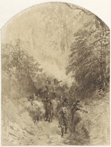 Soldati in una foresta da Charles Rochussen