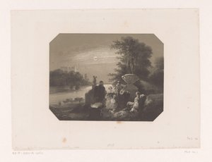 Uomini e donne in un paesaggio al chiaro di luna da Charles Rochussen