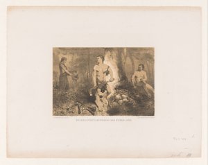 Uomini, donna e bambino nel bosco da Charles Rochussen