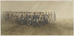 Pausa di un battaglione di fanteria sulla brughiera da Charles Rochussen