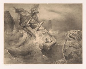 Nave in difficoltà durante una tempesta da Charles Rochussen