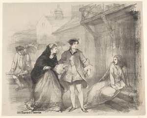 Scena dalla commedia La cartomante da Charles Rochussen
