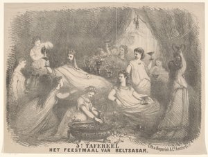 Scena dal dramma Il banchetto di Baldassarre da Charles Rochussen