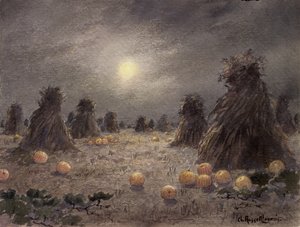 Raccolto autunnale al chiaro di luna