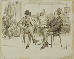 Scena al caffè da Charles Samuel Keene