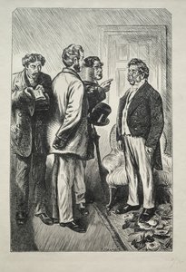 Il nostro tacchino di Natale, il signor Bobsby preoccupato da Charles Samuel Keene