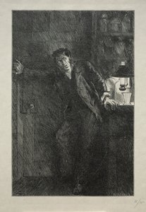 Il Cappotto con la Fodera di Pelliccia da Charles Samuel Keene