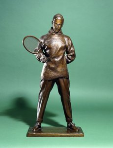 Figura in bronzo di S.A.R. il Principe di Galles, poi Edoardo VIII, vestito per il tennis, c.1920-1930 da Charles Sergeant Jagger