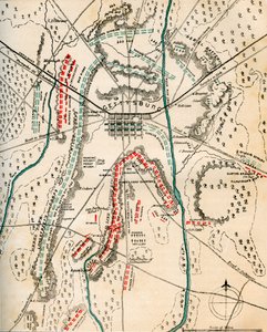 Mappa della battaglia di Gettysburg, Pennsylvania, 1-3 luglio 1863 da Charles Sholl
