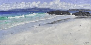 Rocce della spiaggia, Iona, 2016 (olio su tela) da Charles Simpson