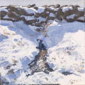 Neve sul ciglio della strada, 2016 (olio su tela) da Charles Simpson