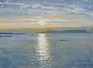 Mare al tramonto, 2013 (olio su tela) da Charles Simpson