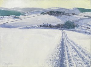 Traccia attraverso la neve, 2016 (olio su tela) da Charles Simpson