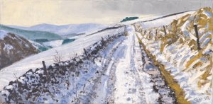 Track to Clovenfords, 2017 (olio su tela) da Charles Simpson
