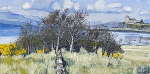 Alberi e castello, Mull, 2010 (olio su tela)