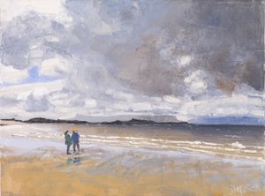 Due figure, 2017 (olio su tela) da Charles Simpson