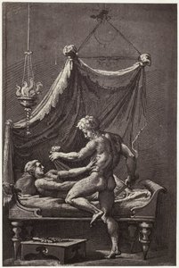 Fotoreproduzione di un disegno di Perino del Vaga, Lo stupro di Lucrezia da Charles Thurston Thompson