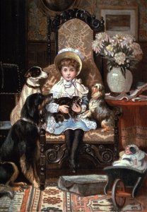 Doddy e il suo animale domestico, c.1885 (illustrazione) da Charles Trevor (after) Garland