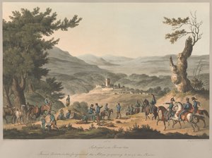 N. 5  Sabugal sul fiume Coa: in primo piano le postazioni francesi; gli Alleati si preparano ad attraversare il fiume. da Charles Turner