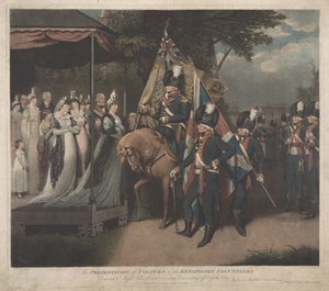 La consegna delle bandiere ai Volontari di Kensington da Charles Turner
