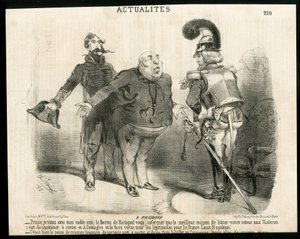 Illustrazione di Charles Vernier in Le Charivari - A proposito di - Germania Prussia, Presidente della Repubblica, Frosdorf - Ratapoil da Charles Vernier