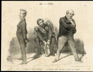 Illustrazione di Charles Vernier (? -1887) in Le Charivari - Presidente della Repubblica, Ministero, Poltrona (simbolo del potere) - Napoleone III, Barrot Odilon (1791-1873), Ministro, Faucher Leon (1803-1854) da Charles Vernier