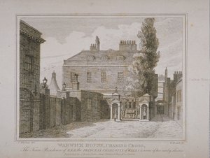 Veduta di Warwick House, incisa da Samuel Rawle (1771-1860) e pubblicata da John Booth (1794-1855) 1818 da Charles Warren