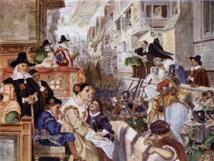 I soldati di Londra che vanno a combattere dalla parte del Parlamento contro il re Carlo I nella guerra civile inglese da Charles West (after) Cope
