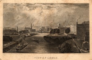 Veduta di Leeds, incisa da J. Cousen, prima del 1827 (incisione) da Charles West (after) Cope