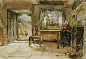 Interno di un Cottage da Charles West Cope